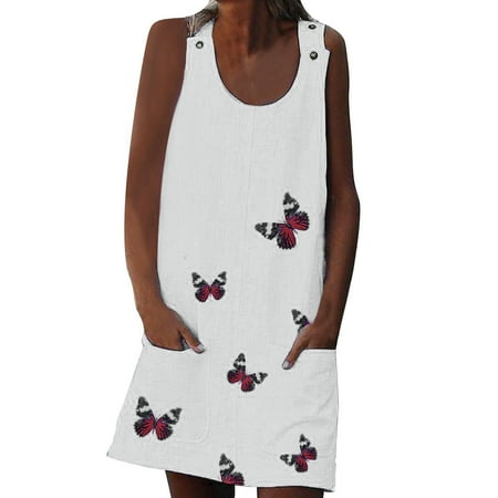 jsaierl Summer Dresses for Women Sleeveless Shoulder Clasp Butterfly Print Cotton And Linen Dresses for women 2023
jsaierl Summer Dresses for Women Sleeveless Shoulder Clasp Butterfly Print Cotton And Linen Dresses for women 2023