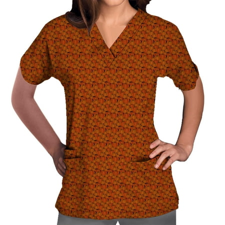 Ozmmyan Womens Scrubs Tops Short Sleeve V-neck Tops Uniform Printed Pockets Blouse Nursing Clearance
Ozmmyan Womens Scrubs Tops Short Sleeve V-neck Tops Uniform Printed Pockets Blouse Nursing Clearance