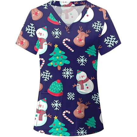 Women Scrub_Top Working Uniform Blouse Short Sleeve V-Neck Workwear T-Shirt with Pocket Comfy Tops M
Women Scrub_Top Working Uniform Blouse Short Sleeve V-Neck Workwear T-Shirt with Pocket Comfy Tops M