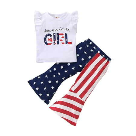 Kids Sets Clothing For Toddler Girls Independence Day USA Flag Star Printed O-Neck Short Sleeve 4 Of July Words Tops Pants Outfits Cozy Leisure Comfy Streetwear Outfits
Kids Sets Clothing For Toddler Girls Independence Day USA Flag Star Printed O-Neck Short Sleeve 4 Of July Words Tops Pants Outfits Cozy Leisure Comfy Streetwear Outfits