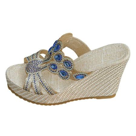 WNVMWI Sandals Women Women s Platform & Wedge Sandals Beach Women s Sandals Clearance Blue Shoes Slippers Flip Flops Summer Rhinestone Bright Leather Thick Bottom Large Size Slope Heel Sandal Size 38
WNVMWI Sandals Women Women s Platform & Wedge Sandals Beach Women s Sandals Clearance Blue Shoes Slippers Flip Flops Summer Rhinestone Bright Leather Thick Bottom Large Size Slope Heel Sandal Size 38
