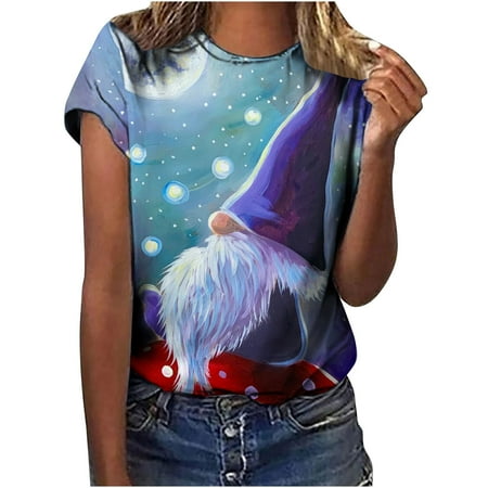 Going Out Blouses for Women Women s Crewneck Short Sleeves Printed Pattern Casual Tops Blouse Print T-Shirt Corset Tops for Women Sky Blue L
Going Out Blouses for Women Women s Crewneck Short Sleeves Printed Pattern Casual Tops Blouse Print T-Shirt Corset Tops for Women Sky Blue L