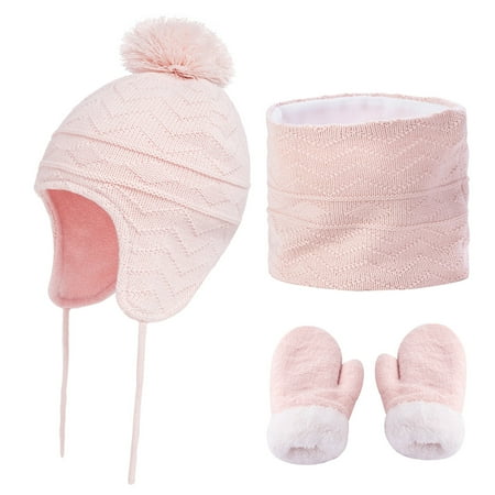 3 Pieces Toddler Winter Knit Fleece Lined Earflap Hat Scarf and Warm Gloves Set for Kids Girls Boys 1-3 Years Pink
3 Pieces Toddler Winter Knit Fleece Lined Earflap Hat Scarf and Warm Gloves Set for Kids Girls Boys 1-3 Years Pink