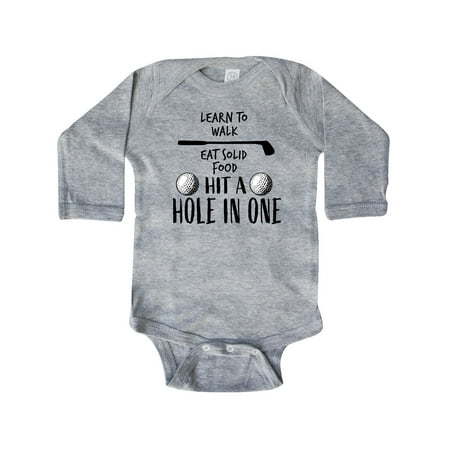 Inktastic Golf To-Do List- future golfer Gift Baby Boy or Baby Girl Long Sleeve Bodysuit