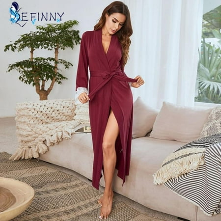 Sonbest Ladies New Solid Color Cotton Bathrobe Lace Edge Sexy Plus Size Pajamas Night Gown Casual Home Wear Red S
Sonbest Ladies New Solid Color Cotton Bathrobe Lace Edge Sexy Plus Size Pajamas Night Gown Casual Home Wear Red S