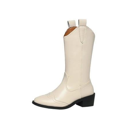 Eloshman Womens Mid Calf Boots Pointed Toe Winter Shoes Pull On Western Boot Office Casual Chunky Fashion Beige 7
Eloshman Womens Mid Calf Boots Pointed Toe Winter Shoes Pull On Western Boot Office Casual Chunky Fashion Beige 7