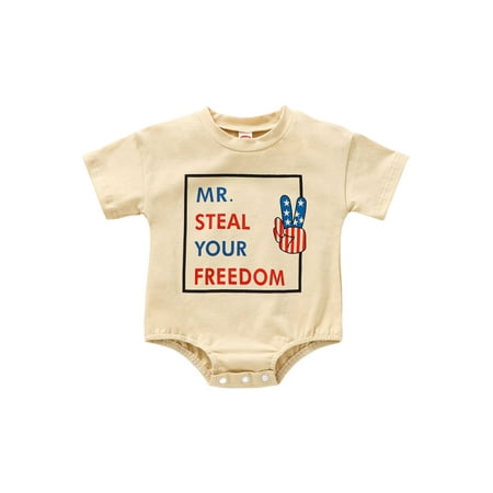 Baby Girls Boys Romper Short Sleeve Crew Neck Cow/Boots Print Summer Bodysuit for Independence Day
Baby Girls Boys Romper Short Sleeve Crew Neck Cow/Boots Print Summer Bodysuit for Independence Day
