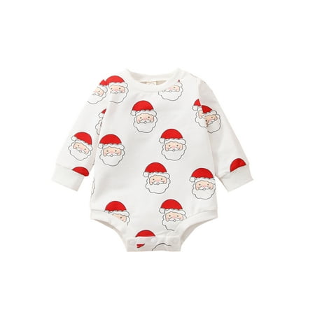 Eyicmarn Infant Baby Christmas Romper Cartoon Santa Claus Print Long Sleeve Round Neck Jumpsuit for Boys Girls 0-24 Months
Eyicmarn Infant Baby Christmas Romper Cartoon Santa Claus Print Long Sleeve Round Neck Jumpsuit for Boys Girls 0-24 Months