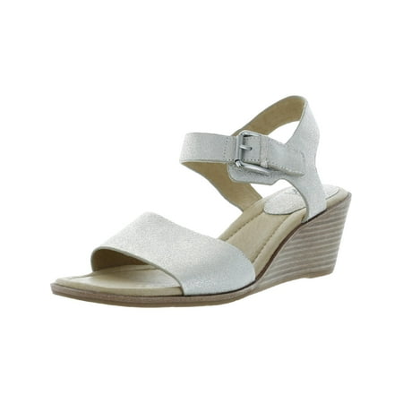 Sofft Womens Garin Metallic Ankle Strap Wedge Sandals