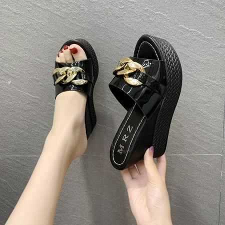 Chain High Heels Slippers Women Wedding Shoes Summer 2022 White Black Platform Wedges Slides Ladies Beach Slippers
Chain High Heels Slippers Women Wedding Shoes Summer 2022 White Black Platform Wedges Slides Ladies Beach Slippers