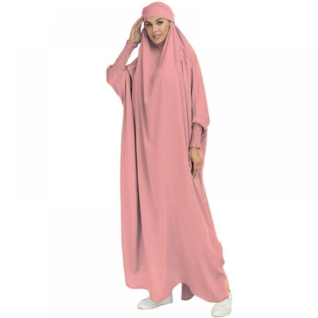 Robes for Women Muslim Women Solid Color Headgear Mosque Bat Sleeve Robes Cardigan Ramadan Dress Four Seasons Robes
Robes for Women Muslim Women Solid Color Headgear Mosque Bat Sleeve Robes Cardigan Ramadan Dress Four Seasons Robes