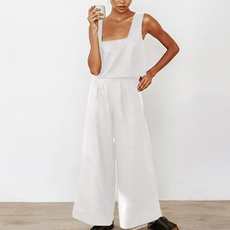 Binmer Women Summer Pajama Suit Solid Cotton Hemp Pajama Set Sleeveless Top Pants Two Piece Home Suit Set
Binmer Women Summer Pajama Suit Solid Cotton Hemp Pajama Set Sleeveless Top Pants Two Piece Home Suit Set