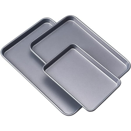 NANXI Baking Sheets Nonstick Set of 3 15/13/9.5 Inch Carbon Steel Cookie Sheet Pan Toaster Oven Baking Pans Baking Tray Rimmed Baking Pan -Silver
NANXI Baking Sheets Nonstick Set of 3 15/13/9.5 Inch Carbon Steel Cookie Sheet Pan Toaster Oven Baking Pans Baking Tray Rimmed Baking Pan -Silver