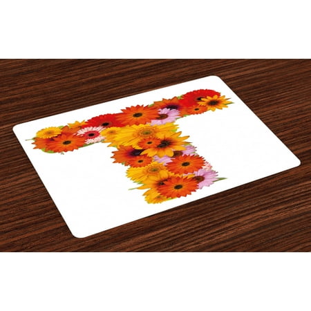 Ambesonne Letter T Place Mats Set of 4 T Shaped Floral Design Standard Size Multicolor
Ambesonne Letter T Place Mats Set of 4 T Shaped Floral Design Standard Size Multicolor