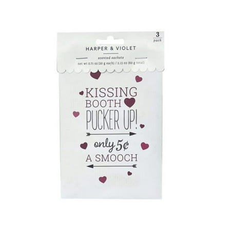 Kole Imports KD076-72 Kissing Booth Scented Paper Satchets Pack of 3 - Case of 72
