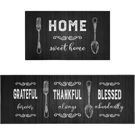 Black Kitchen Rug Mat Black and White Kitchen Sets of 2 Washable Non-Slip Black Kitchen Mats for Floor 2 Piece Black Kitchen Decor 
Black Kitchen Rug Mat Black and White Kitchen Sets of 2 Washable Non-Slip Black Kitchen Mats for Floor 2 Piece Black Kitchen Decor