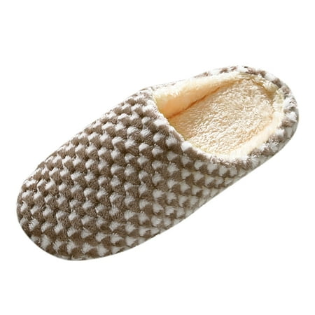 

Daznico Slippers for Women Polka Dot Mute Indoor Slippers Wooden Floor Home Non Slip Couple Plus Size Cotton Slippers (Color: D Size: 10.5 )