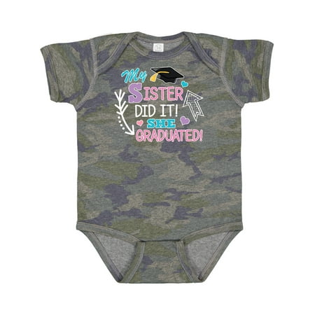 Inktastic My Sister Graduated with Cap and Arrows Gift Baby Girl Bodysuit