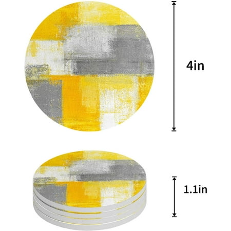FMSHPON Geometric Abstract Oil Painting Style Yellow Set of 4 Round Coaster for Drinks Absorbent Ceramic Stone Coasters Cup Mat with Cork Base for Home Kitchen Room Coffee Table Bar Decor
FMSHPON Geometric Abstract Oil Painting Style Yellow Set of 4 Round Coaster for Drinks Absorbent Ceramic Stone Coasters Cup Mat with Cork Base for Home Kitchen Room Coffee Table Bar Decor