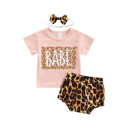 Bagilaanoe 3pcs Newborn Baby Girls Clothes Set BABE Letter Print Short Sleeve T-shirts Leopard Shorts Headband 6M 9M 12M 18M 24M 3T Casual Summer Outfits
Bagilaanoe 3pcs Newborn Baby Girls Clothes Set BABE Letter Print Short Sleeve T-shirts Leopard Shorts Headband 6M 9M 12M 18M 24M 3T Casual Summer Outfits