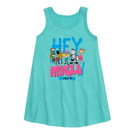Hey Arnold! - Arnold Spray Paint 96 - Toddler and Youth Girls A-line Dress