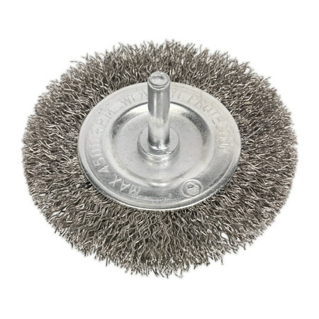 Sealey Sfbs75 Flat Wire Brush Stainless Steel 75Mm With 6Mm Shaft