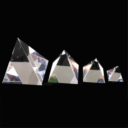 40/60/80/100mm Clear Optical Glass Pyramid Crystal Healing Prism Science Optics