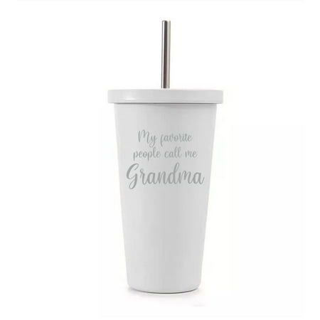 16 oz Stainless Steel Double Wall Insulated Tumbler Pool Beach Cup Travel Mug With Straw My Favorite People Call Me Grandma Grandmother Gift (White)
16 oz Stainless Steel Double Wall Insulated Tumbler Pool Beach Cup Travel Mug With Straw My Favorite People Call Me Grandma Grandmother Gift (White)