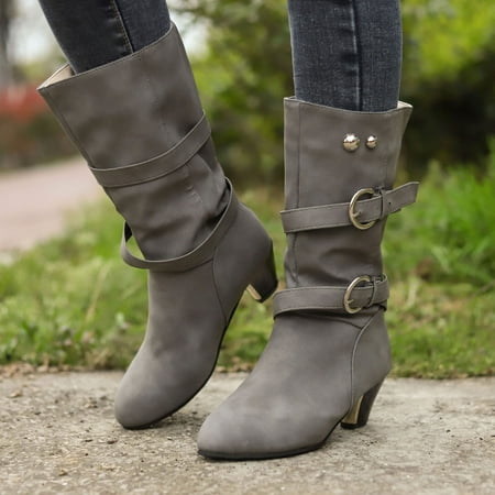 Hunpta Boots For Women Vintage Buckle Round Toe Plus Velvet Mid Heel Cowboy Boots Shoes
Hunpta Boots For Women Vintage Buckle Round Toe Plus Velvet Mid Heel Cowboy Boots Shoes
