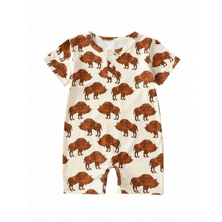 Baby Boys Romper Short Sleeve Crew Neck Cattle Print Summer Short Jumpsuit for Casual Daily(0-18Months)
Baby Boys Romper Short Sleeve Crew Neck Cattle Print Summer Short Jumpsuit for Casual Daily(0-18Months)