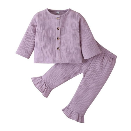 Binmer Toddler Kids Baby Girls Button Solid Color Long Sleeved Trousers Clothes Suit
Binmer Toddler Kids Baby Girls Button Solid Color Long Sleeved Trousers Clothes Suit