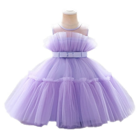 1-6T Christmas Birthday Wedding Toddler Girls Princess Dress Ruffle Ball Gown