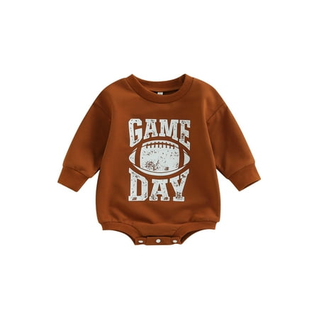 0-18M Infant Baby Girls Boys Romper Casual Football Pattern Letter Print Round Neck Neck Long Sleeve Playsuit Fall Tops
0-18M Infant Baby Girls Boys Romper Casual Football Pattern Letter Print Round Neck Neck Long Sleeve Playsuit Fall Tops