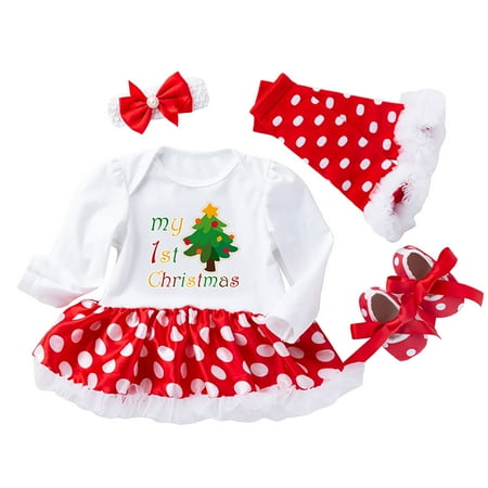 QWERTYU Newborn Infant Baby Toddler Clothing Set Christmas One Piece Dress Bodysuit and Shoes Tights Set Long Sleeve Outfits with Headband for Girl 0-2Y
QWERTYU Newborn Infant Baby Toddler Clothing Set Christmas One Piece Dress Bodysuit and Shoes Tights Set Long Sleeve Outfits with Headband for Girl 0-2Y