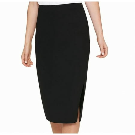 Womens Crossover Front Knee Straight Pencil Skirt 2