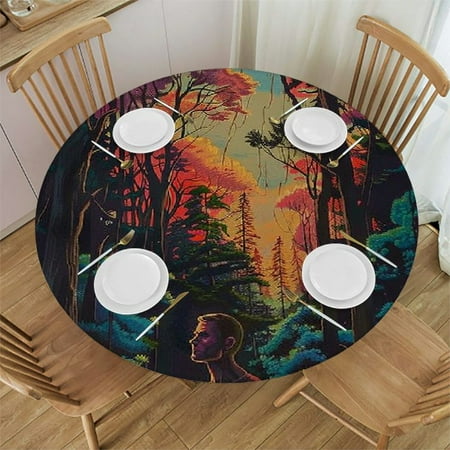 Patifu Man Forest Red Shirt Round Table Cover Stain Resistant Washable Indoor Outdoor Tablecloth Kitchen Dining Wedding Parties 100% Polyester Fiber 38-42
Patifu Man Forest Red Shirt Round Table Cover Stain Resistant Washable Indoor Outdoor Tablecloth Kitchen Dining Wedding Parties 100% Polyester Fiber 38-42