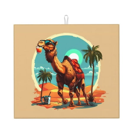 Dish Drying Mats for Kitchen Counter - Cool Camel Oasis Vibes 16x18In Anti-Slip Absorbent Microfiber Drying Mat for Kitchen Counter Mat Dish Rack Mat with Hanging Loop
Dish Drying Mats for Kitchen Counter - Cool Camel Oasis Vibes 16x18In Anti-Slip Absorbent Microfiber Drying Mat for Kitchen Counter Mat Dish Rack Mat with Hanging Loop