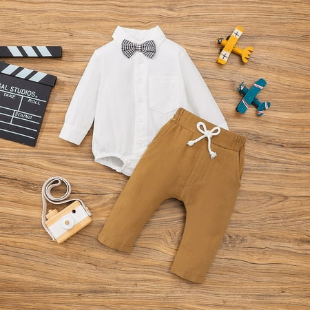 ZMHEGW Fall Outfits For Toddler Infant Newborn Baby Boys Long Sleeve Patchwork Bowknot Gentleman Shirt Romper Tops Solid Pant Trousers Outfit Set Clothes 2Pcs Outfits Set
ZMHEGW Fall Outfits For Toddler Infant Newborn Baby Boys Long Sleeve Patchwork Bowknot Gentleman Shirt Romper Tops Solid Pant Trousers Outfit Set Clothes 2Pcs Outfits Set