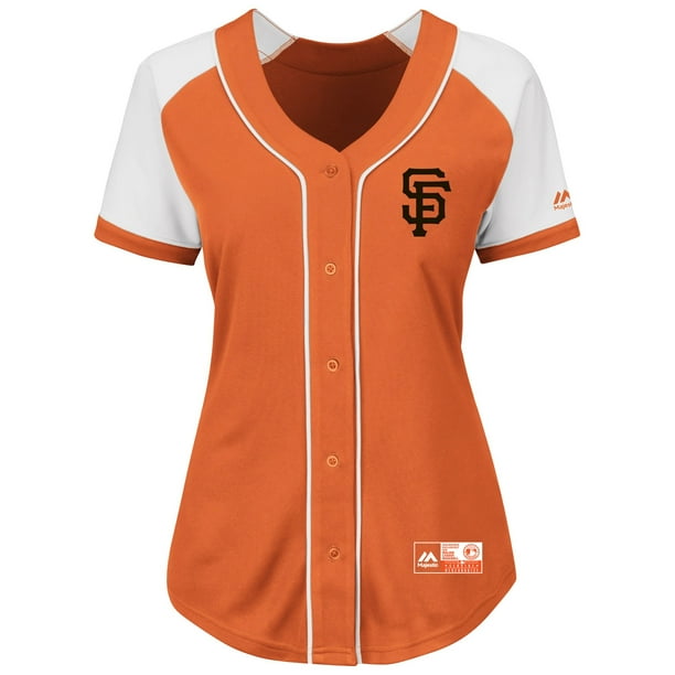 San Francisco Giants Majestic Women's Plus Size Fashion Replica Jersey - Orange
