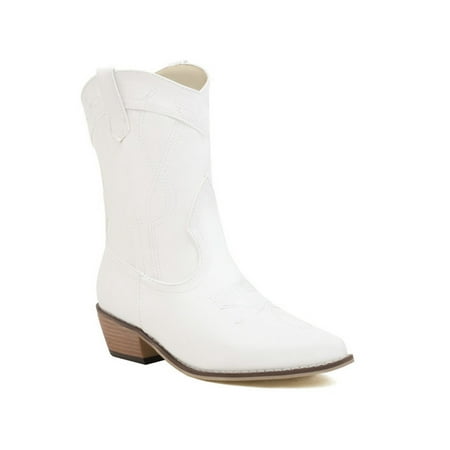 Zodanni Ladies Non-Slip Western Boot Outdoor Pointed Toe Cowgirl Boots Comfort Vintage Stacked Heel Embroidered Shoes White PU Upper 8
Zodanni Ladies Non-Slip Western Boot Outdoor Pointed Toe Cowgirl Boots Comfort Vintage Stacked Heel Embroidered Shoes White PU Upper 8
