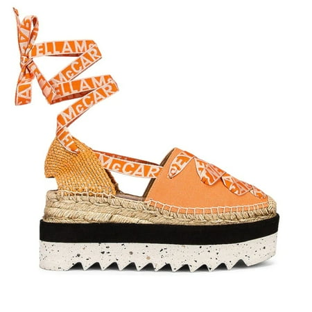 Stella McCartney Women s Elyse Gaia Platform Wedge Sneaker in Orange