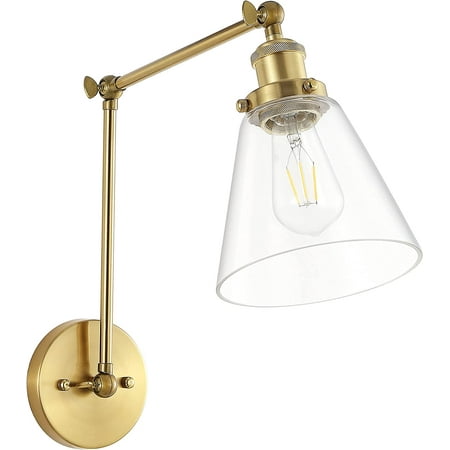 MANXING Swing Arm Adjustable Wall Lamps Warm Brass Hardwired Light Fixture Up Down Glass Shade for Bedroom Bedside Reading Living Room Home Hallway Dining Kitchen
MANXING Swing Arm Adjustable Wall Lamps Warm Brass Hardwired Light Fixture Up Down Glass Shade for Bedroom Bedside Reading Living Room Home Hallway Dining Kitchen