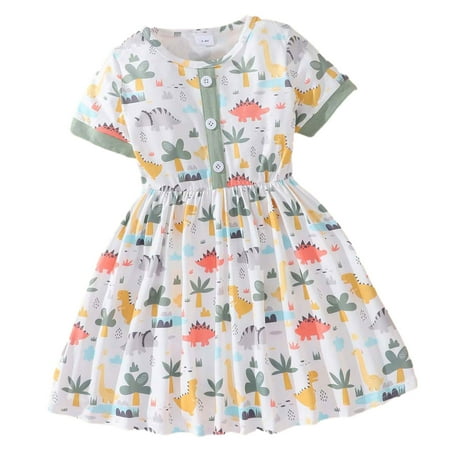 Penkiiy Summer Girl Dinosaur/ Leopard / Sunflower Prints Skirt In Small Child Color Bump Button Short-sleeved Dress 7-8 Years Green on Sale
Penkiiy Summer Girl Dinosaur/ Leopard / Sunflower Prints Skirt In Small Child Color Bump Button Short-sleeved Dress 7-8 Years Green on Sale
