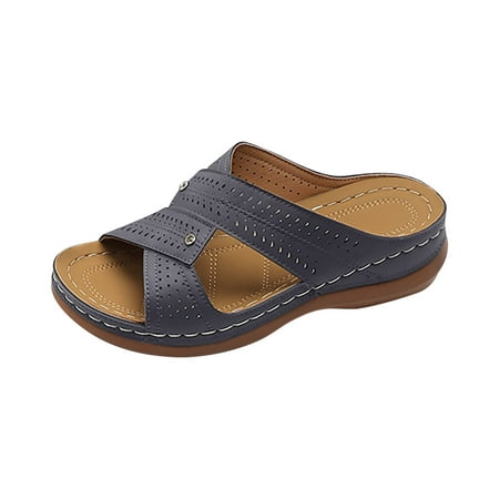Dpityserensio Women Wedges Casual Shoes Solid Color Low-heeled Sandals Fashion Flip Flop Orthopedic Sandals Blue 8.5(41)
Dpityserensio Women Wedges Casual Shoes Solid Color Low-heeled Sandals Fashion Flip Flop Orthopedic Sandals Blue 8.5(41)