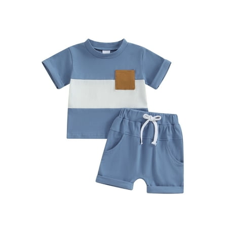 Wilcliar Toddler Baby Boys Shorts Sets Short Sleeve Contrast Color T-shirt Elastic Waist Shorts
Wilcliar Toddler Baby Boys Shorts Sets Short Sleeve Contrast Color T-shirt Elastic Waist Shorts