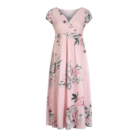 Lilgiuy Women s V Neck Casual Floral Print Corset Tunic Sleeveless Long Dress Pink 6
Lilgiuy Women s V Neck Casual Floral Print Corset Tunic Sleeveless Long Dress Pink 6