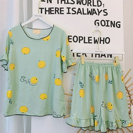 Promotion!Girl Pajama Set Fruit Print Short Sleeve T-shirt with Shorts Tee and Shorts Loose Round Neck Pajamas Set
Promotion!Girl Pajama Set Fruit Print Short Sleeve T-shirt with Shorts Tee and Shorts Loose Round Neck Pajamas Set