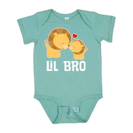 Inktastic Little Brother Lion Boys Lil Bro Gift Baby Boy Bodysuit
