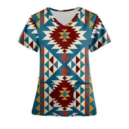 pbnbp Women s Western Aztec V Neck Short Sleeve Pockets Nurse Working Uniforms Scrubs Tops, Satin Blouses for Women
pbnbp Women s Western Aztec V Neck Short Sleeve Pockets Nurse Working Uniforms Scrubs Tops, Satin Blouses for Women
