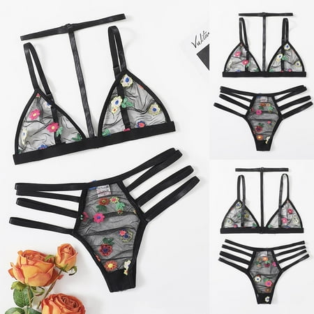 Flowers Embroidery Bra Thong Sleepwear Underwear Women Lingerie Note Please Buy One Size Larger
Flowers Embroidery Bra Thong Sleepwear Underwear Women Lingerie Note Please Buy One Size Larger